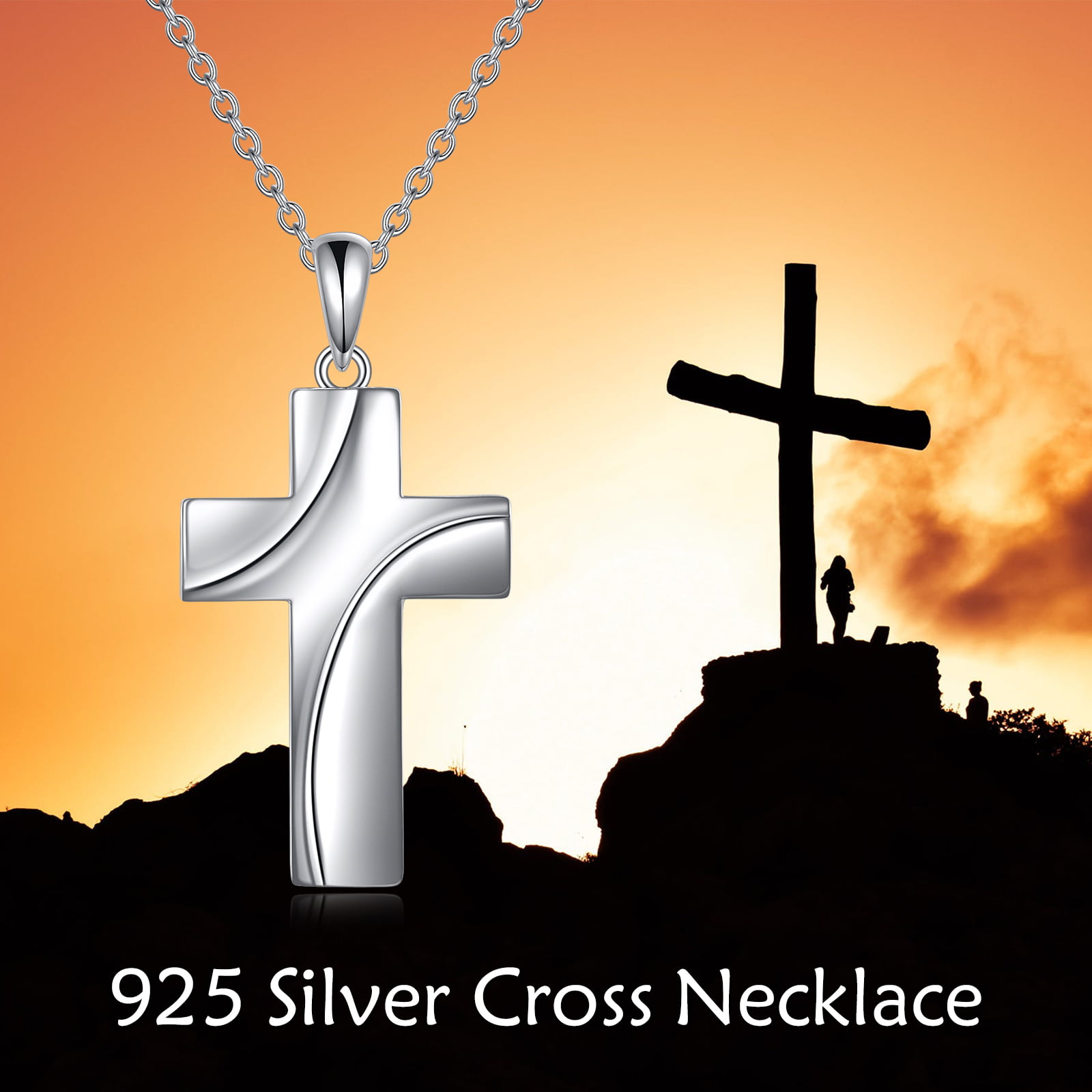 Black Classic Design Cross With Rhinestone - Cremation Urn Necklace –  Cherished Emblems