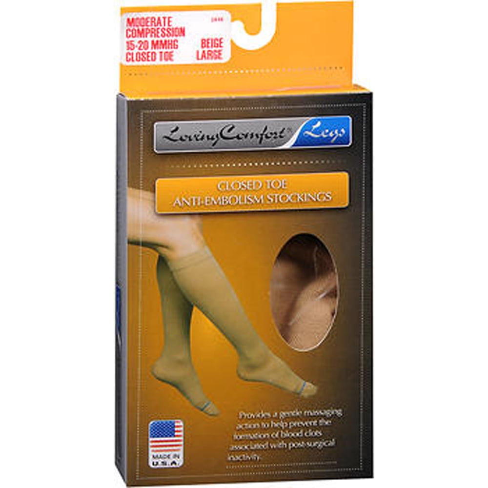 Loving Comfort AntiEmbolism Moderate Compression Stockings, Large