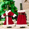 thumbnail image 4 of Toystoory Terciopelo Navidad botella de vino polvo vestido ropa con cinturón manga Universal Feliz Navidad decoración cubierta de comedor Kits de decoración para fiestas Vestido de camiseta Toystoory HA070138-02B, 4 of 6