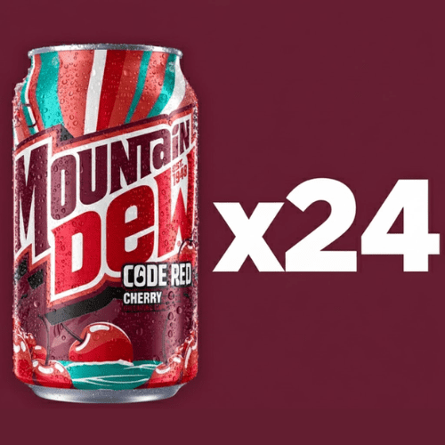 Mountain Dew Code Red Soda, Cherry Flavored Soda Pop, 12 fl oz Cans, 24 Pack