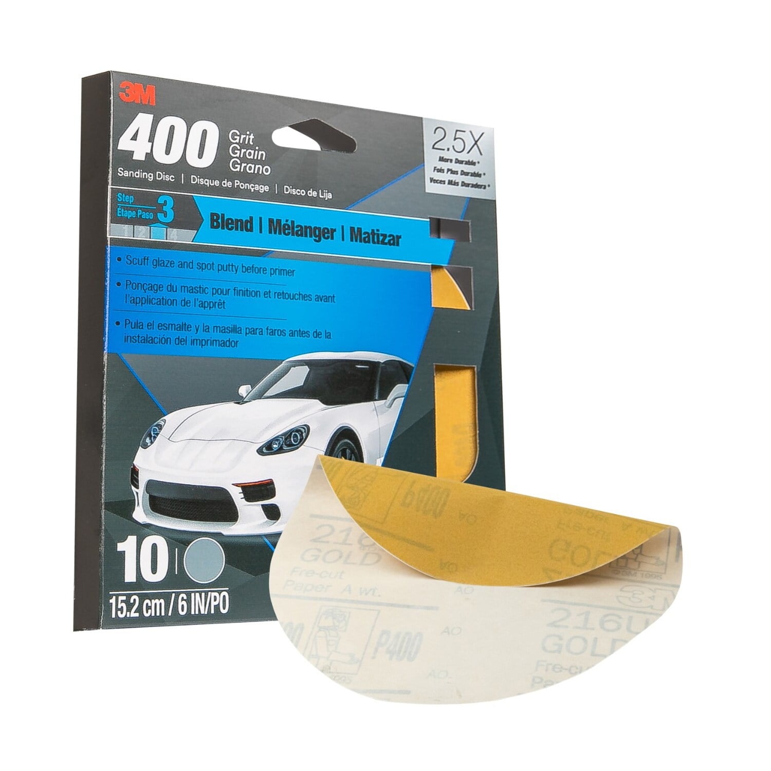 (2 pack) 3M Sanding Discs with Stikit Attachment, 6 inches, 400Grit, Aluminum Oxide, 10PK