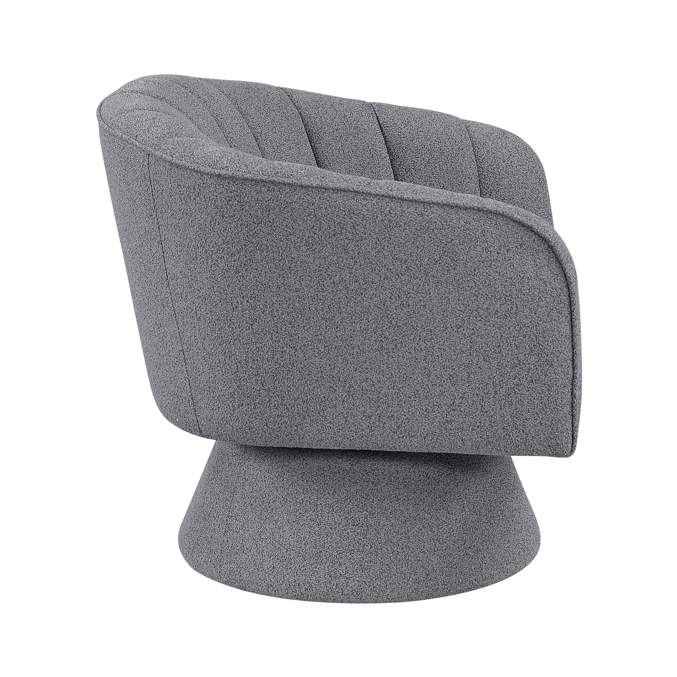 OakvillePark Liora Vale Boucle Swivel Barrel Chair, Dark Gray