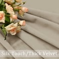 thumbnail image 6 of Hiasan Luxury Taupe Velvet Curtain with Tiebacks-Blackout Curtains for Bedroom/Living Room, Rod Pocket, 52" x 84", Set of 2, 6 of 8