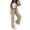 Khaki, variant on Women's Business Casual Two-Piece Suit, Long Coat and Wide-Leg Pants Set, Elegant Outfit for Office Work, Professional Women's Wear for Conference Meeting,Black L