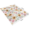 thumbnail image 4 of White Sunflower Colorful Flower Pattern Blanket,Comfortable Soft Lamb Wool Throw Blanket,All Season,Warm Lightweight Blankets for Sofa Bed Couch Living Room Chair,60"x80", 4 of 4