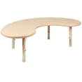 thumbnail image 2 of Flash Furniture 35"W x 65"L Half-Moon Natural Plastic Height Adjustable Activity Table, 2 of 10
