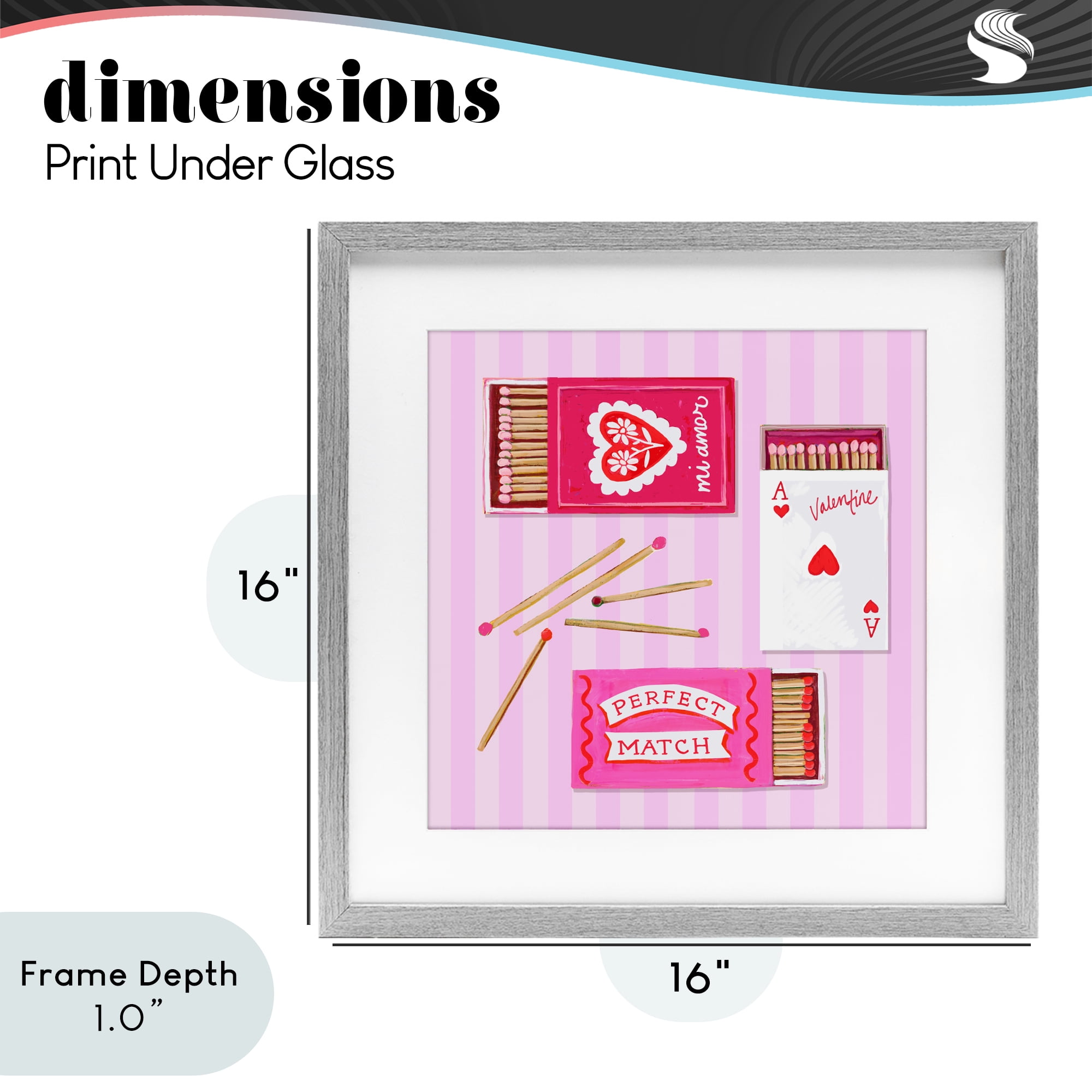 Stupell Industries Romantic Valentine's Matchboxes Gray Framed Print Under Glass, design by Rachael Reese