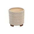 thumbnail image 7 of Sagebrook Home Set Of 2 Ceramic Tribal Look 6/8" Planters, Ivory, Round, Ceramic, Contemporary, 8"H, Tribal, 7 of 7