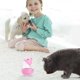 thumbnail image 4 of 2 comederos automáticos para mascotas, dispensador de snacks con fugas, ratones artificiales con forma de ratón, juguete rodante para gatos (blanco y rojo), 4 of 7