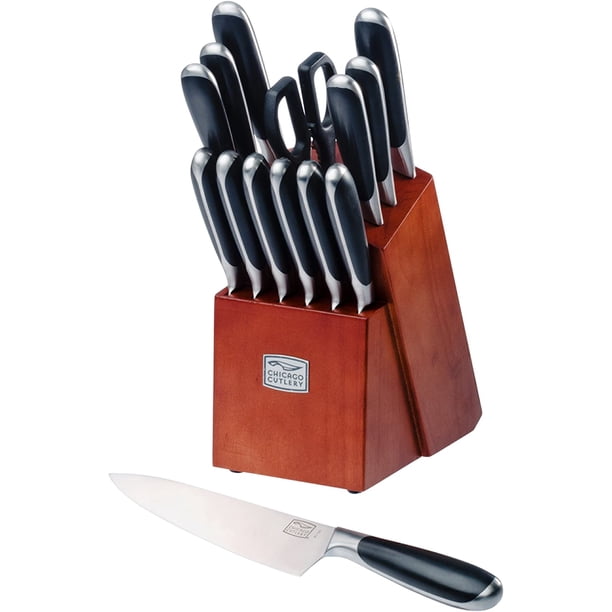 Belden 15 Piece Premium Kitchen Knife Set with CherryStain Block