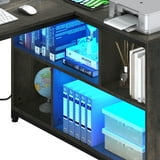 Dextrus L Shaped Desk with LED Light & Power Outlets, 55 inch ...