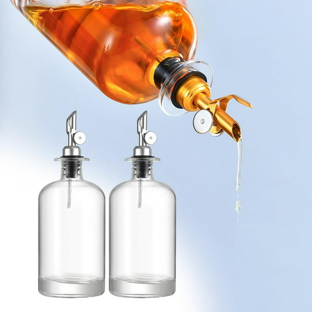 Yesland Lot de 2 bouteilles d'huile d'olive en verre de 500 ml avec bec verseur pour cuisine, barbecue, cuisine, sirop