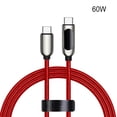 thumbnail image 4 of Sidaley Línea de datos de aleación portátil 5A antioxidante 1,2 m pantalla Digital 480Mbps tableta banco de energía carga rápida cable de nailon Teléfono y Comunicación Rojo 60W Tipo 2, 4 of 6