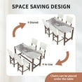 thumbnail image 6 of 5-Piece Counter Height Dining Table Set with Faux Marble Top & 4 Upholstered Chairs, Mid-Century Modern Space-Saving Dining for Small Apartments, Kitchens & Home Offices, 6 of 9