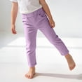 thumbnail image 2 of Vornjynx Girls Cotton Pants High Waist Lightweight Straight Fit Summer Casual Comfort Pants Purple Size 4, 2 of 10