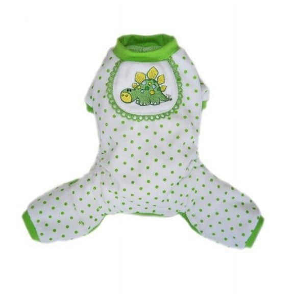 Pooch Outfitters Dino Pajama - Green - Extra Small