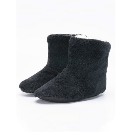 

Gomelly Kids Warm Shoes Fluffy Slippers Memory Foam Boot Slipper Anti-Slip House Shoe Unisex Women Men Socks Black US 8-8.5