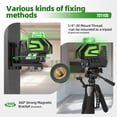thumbnail image 4 of Huepar Self Leveling Green Laser Level Cross Line with 2 Plumb Dots Laser Tool -360 Horizontal Line Plus Large Fan Angle of Vertical Beam -Li-ion Battery, 4 of 9