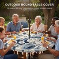 thumbnail image 3 of Round Outdoor Tablecloth with Umbrella Hole and Zipper, Blue Spring Floral Tablecloth with Elastic Waterproof, Vintage Flowers Botanical Farmhouse Patio Table Covers for 36" - 44" Picnic Pool Tables, 3 of 9