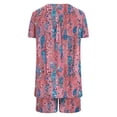thumbnail image 5 of Viikei Women's Pajama Capris Mid-Length Sleep Pants,Women Casual Round Neck Print Short Sleeve Blouse Fashion Pants Pajamas Suit Hot Pink XXL, 5 of 6
