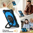 thumbnail image 6 of Allytech Rugged Case for Apple iPad 10.2" 9th 8th 7th Generation with Screen Protector Film, Rotating Stand Shockproof Shoulder Strap Back Cover Case for iPad 10.2" 2021/2020/2019, Black + Blue, 6 of 9