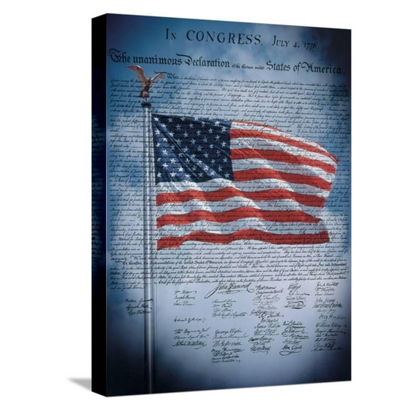 Art.com The Declaration of Independence Stretched Canvas Print Wall Art, 12" x 16"