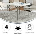 thumbnail image 2 of 48" Round Bi-Fold Granite White Plastic Banquet and Event Folding Table with Carrying Handle, 2 of 9
