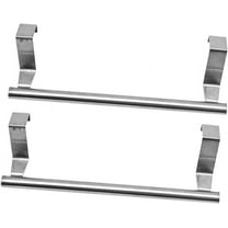 Over Cabinet Door Towel Rack Stainless Steel Towel Holder for Kitchen, Bathroom, Hand Dish, Tea Towels. No Installation Needed，2 Pack（14.37 in）
