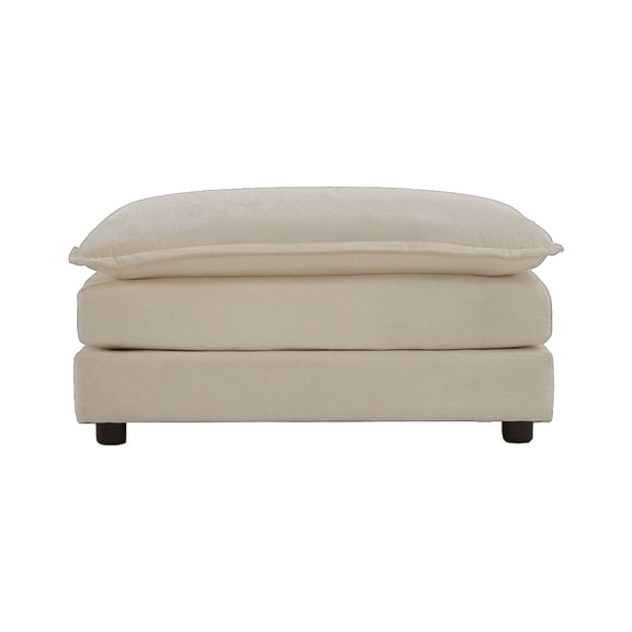 Cterwk Chenille Fabric Ottomans Footrest for Bedroom, Living Room, Office, Beige