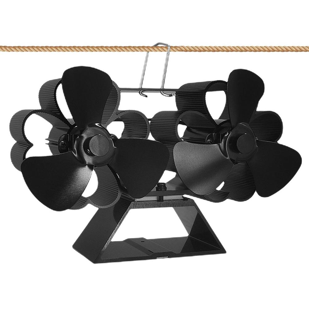 Ksruee Wood Burning Stove Fan NonElectric Wood Stove Blower Fan with 6 Blades Thermodynamic