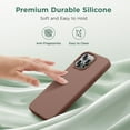 thumbnail image 4 of Designed for iPhone 15 Pro Max Case, Silicone Ultra Slim Shockproof Phone Case with [Soft Anti-Scratch Microfiber Lining], 6.7 inch, Light Brown, 4 of 11