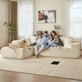 thumbnail image 6 of Linsy Home 106" Oversized Modular Sectional Couches For Living Room, L-Shaped Cloud Sofa Couch With Corduroy Fabric, Comfy Boneless Couch With Deep Seat, No Assembly Required, Beige, 6 of 10