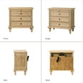 thumbnail image 2 of Tina's Home Farmhouse Natural Soild wood End Tables Set of 2 with Charging Station, 3 Drawer Side Table with Pull-Out Tray for Living Room, Small Spaces, 2 of 6
