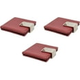 thumbnail image 3 of Set of 3 Square Faux Leather Wrapped Compact Mirror & Photo Holder (Brown), 3 of 4