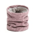 thumbnail image 3 of Elainilye Fashion Neck Warmers Scarfs Solid Winter Warm Scarf Double-Layer Thick Fleece Windproof Scarves Gifts for Women Men,Pink, 3 of 4
