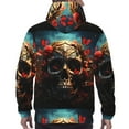 thumbnail image 7 of Wukai Artistic Flower Butterfly Skull Print Men Hoodies Fleece Sweatshirts Long Sleeve Sweaters Pullover Fall Outfits Winter Clothes-Large, 7 of 7