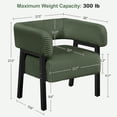 thumbnail image 2 of CRXX Corduroy Barrel Accent Chair, Modern Upholstered Armchair with Solid Wood Legs, Cozy Leisure Chair with Pocket Coiled Seat for Living Room, Bedroom, Reading Nook Dark Green, 2 of 10