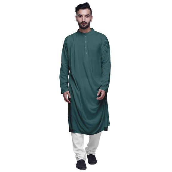 Atasi Solid Mens Kurta Cowl Drape Rayon Slub Festive Clothing Wear