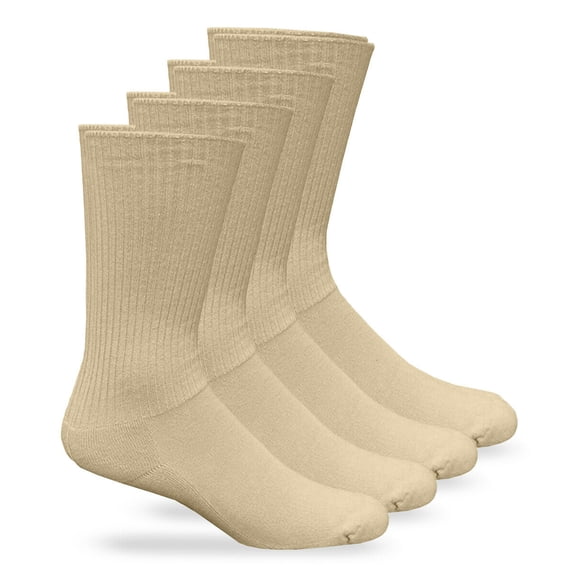 Carolina Ultimate Mens Womens Socks, Non-Binding Cotton Rib Dress Crew Socks, 4 Pairs