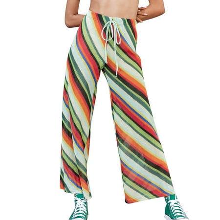 

Mortilo Womens Boyshorts Underwear Women Fashion Striped Hight Waist Casual Loose Trousers Pants Cotton Blend Night Dress for Women Sleepwear