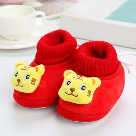 

eczipvz Toddler Shoes Winter Children Shoes for Boys and Girls Floor Shoes Non Slip Plush Warm and Comfortable Elastic Cartoon 3 Month (B 5.5 )
