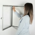 thumbnail image 4 of M&T Displays Enclosed Lockable Sealed Poster Showboard 36x48 Inches Silver Aluminum Noticeboard Bulletin Board For Office School Classroom Hospital Commercial Use, 4 of 8