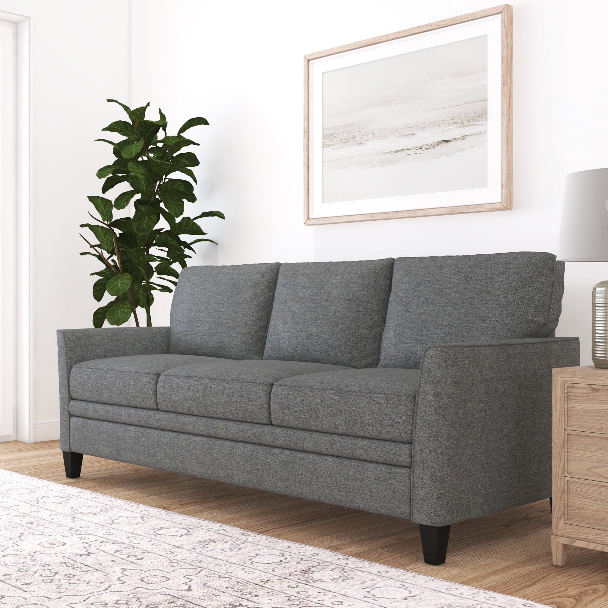 Mainstays Kensington 80" 3 Seat Classic Modern Couch, Gray