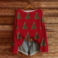 thumbnail image 2 of Fiaer Womens Sweater Christmas Gift Plus Size Trendy Funny Graphic Knitted Pullover Baggy Casual Crew Neck Xmas Tops 1-Red L, 2 of 3