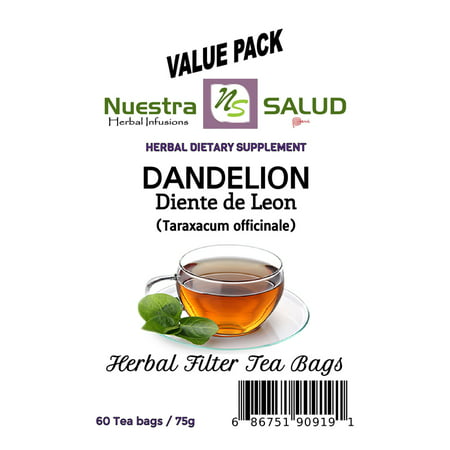 Dandelion Tea Diente de Leon Filter Tea Value Pack (60 tea