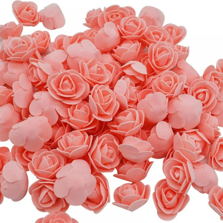 1.4 inches Mini Foam Rose Artificial Rose Fake Flower Head Artificial Craft  Rose Rose Petals Confetti for Handmade DIY Wedding Home Decoration  Accessories, Pack of 50,Red 