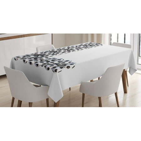 

Letter L Tablecloth Letter L with Football Theme Soccer Balls in Vertical and Horizontal Order Rectangular Table Cover for Dining Room Kitchen 60 X 90 Inches Black and White by Ambesonne