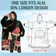 thumbnail image 4 of Oversized Wearable Blanket Hoodie,Red Mushroom Butterfly Black Pattern Sherpa Blanket Hoodie with Super Pockets,Super Warm Fuzzy Pullover for Women & Men, 4 of 6