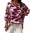 thumbnail image 2 of QUNYINEY Summer Women Shirts Casual Plus Size 3/4 Sleeve Gradient Tunic Tops Relaxed Fit Pullover Crew Neck Trendy Tops for Women 2026, 2 of 7