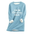 thumbnail image 3 of Jinhomg Plus Size Thick Sweatshirt for Women Fall Winter Soft Cozy Fleece Lined Holiday Tunic Tops Valentines Day Warm Long Sleeve Crewneck Pullovers Sky Blue XL, 3 of 6